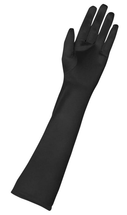 Schwarze Lange Glanz-Handschuhe für Erwachsene | Costumalia