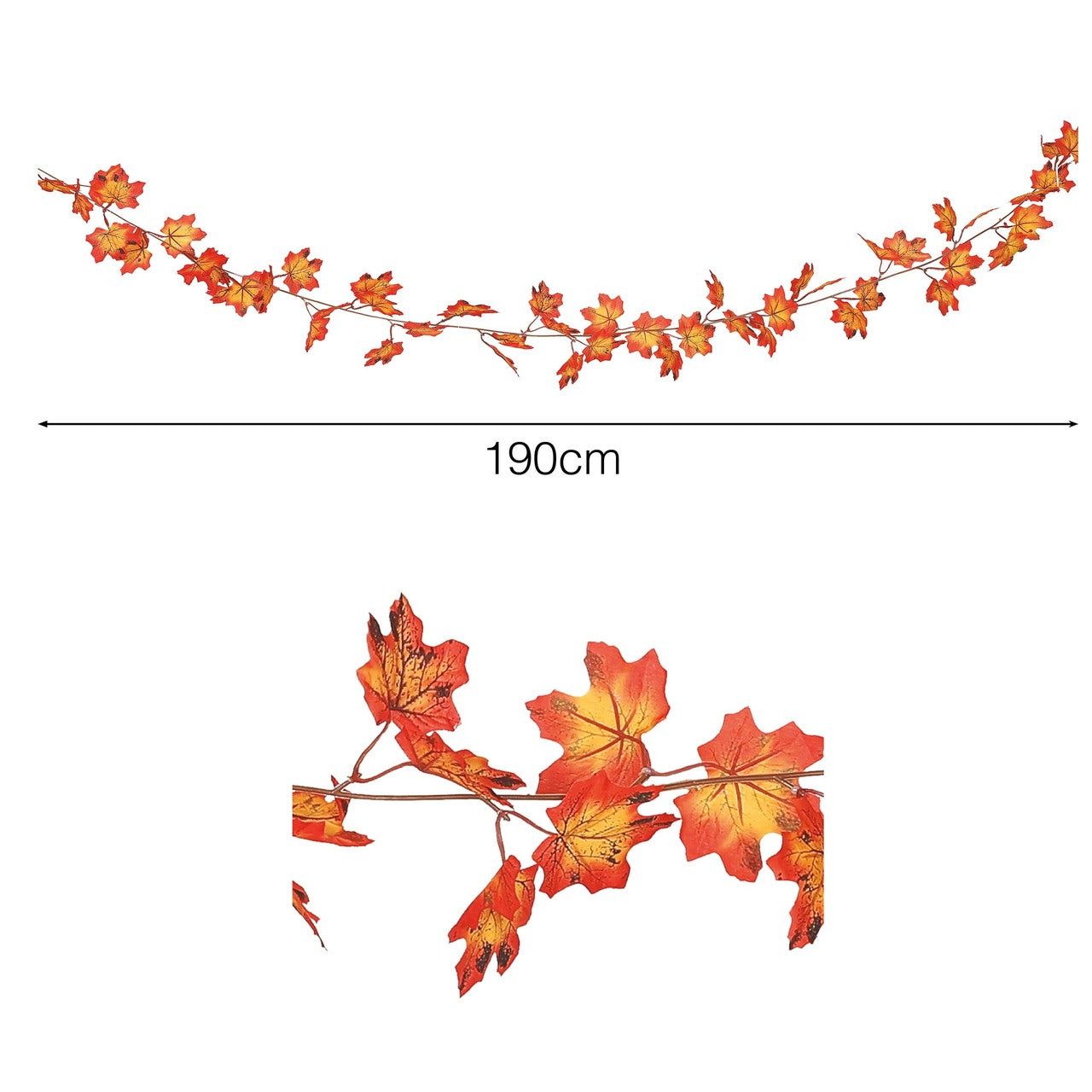 Girlande mit orangefarbenen Herbstblättern