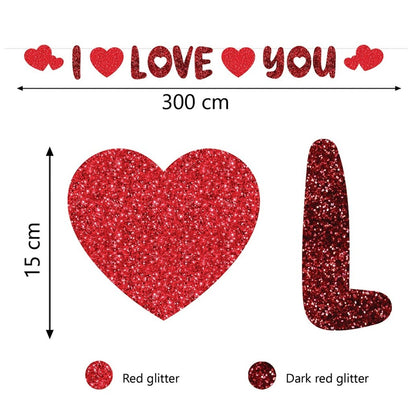 Valentinstag-Girlande "I love you"