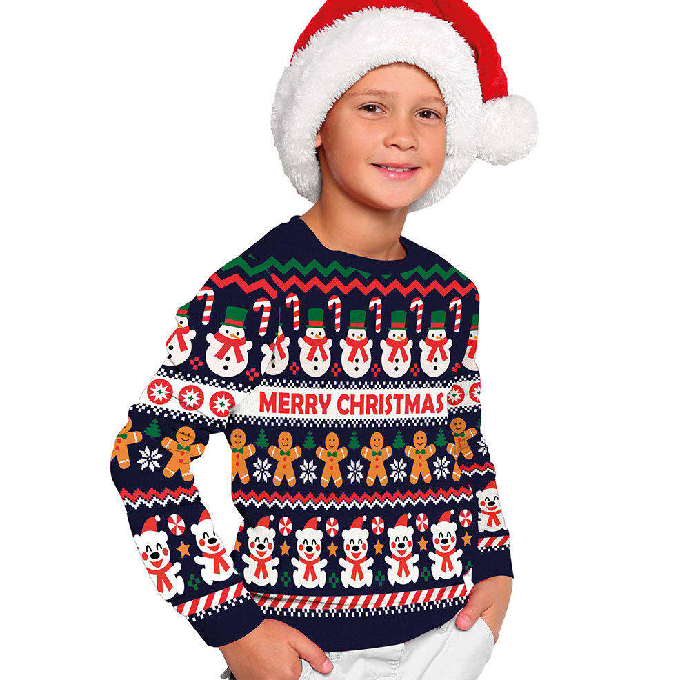 Weihnachts-Schneekinder-Pullover
