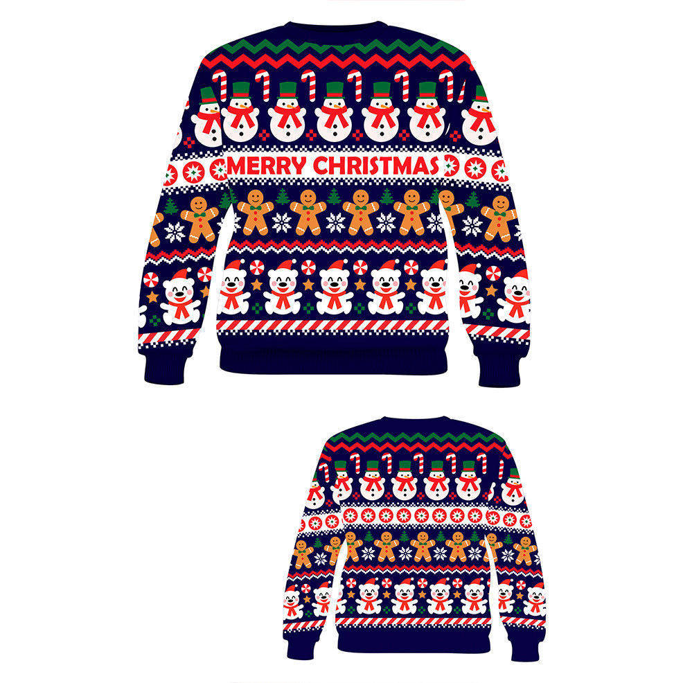 Weihnachts-Schneekinder-Pullover