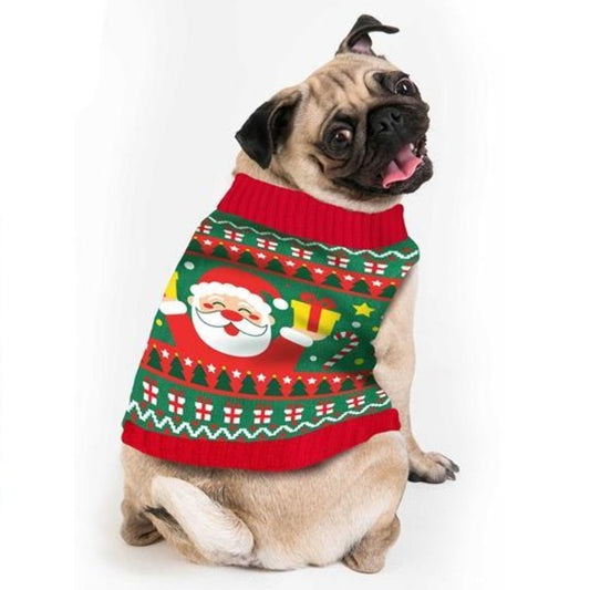 Weihnachtspullover für Haustiere – Weihnachtsmann-Motiv