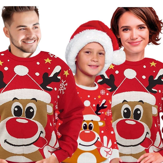 Rentier-Weihnachtspullover für Gruppen