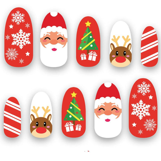 Set mit 10 Weihnachtsnägeln