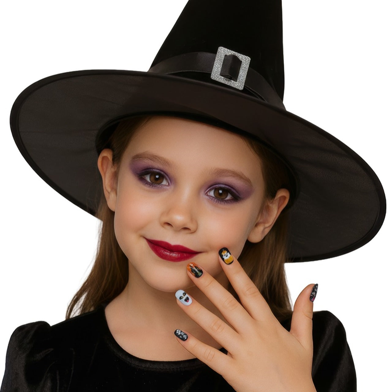 12er-Set Halloween-Nägel mit Geister-Motiv für Kinder