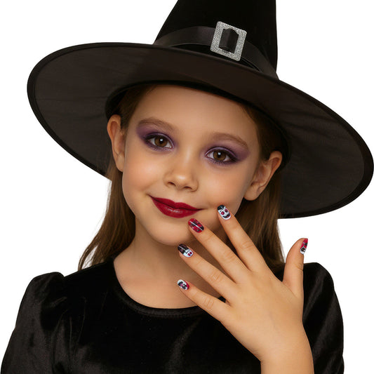 12er-Set Halloween-Nägel mit Vampir-Motiv für Kinder