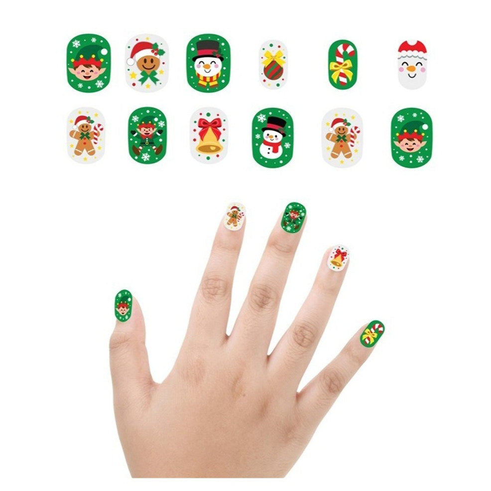 Set mit 12 weihnachtlichen Elfen-Nägeln