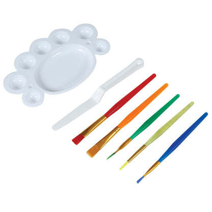 Schminkset: 5 Pinsel, Spatel und Palette