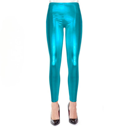 Hellblauer Metallic-Leggings für Erwachsene