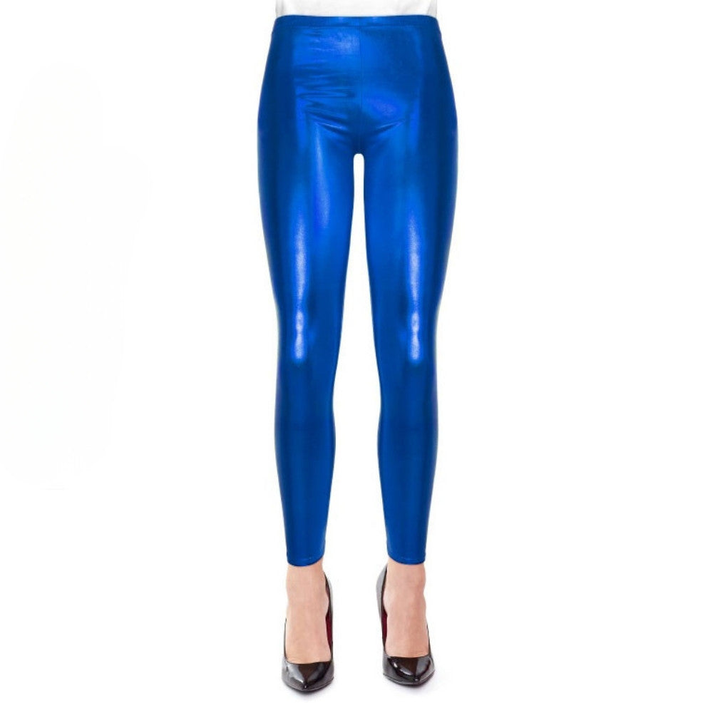 Metallicblaue Leggings für Erwachsene