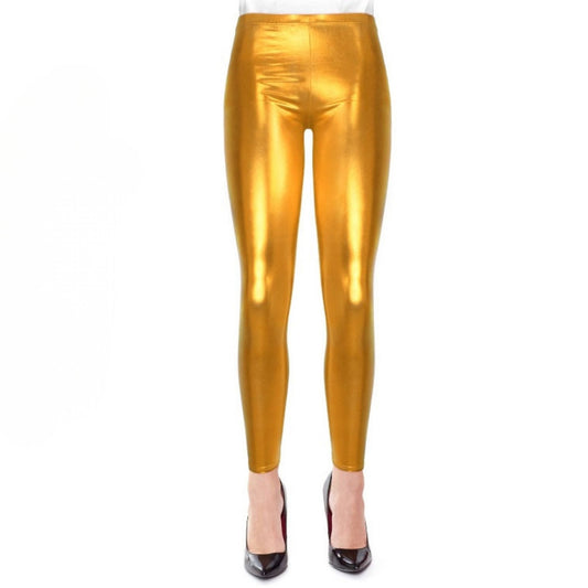 Goldene Metallic-Leggings für Erwachsene