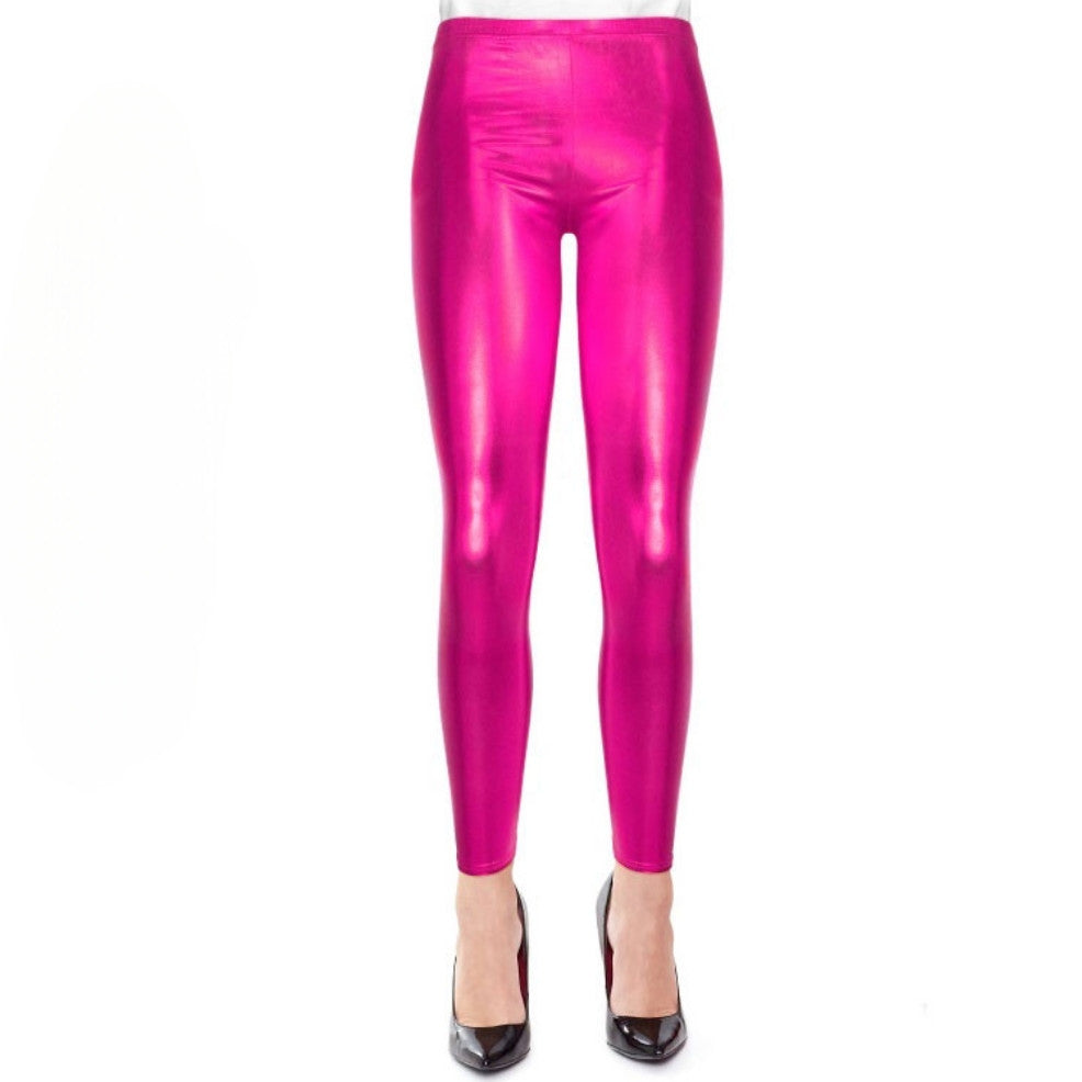 Fuchsia Metallic Leggings für Erwachsene