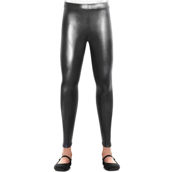 Legging Metallic-Schwarz für Kinder