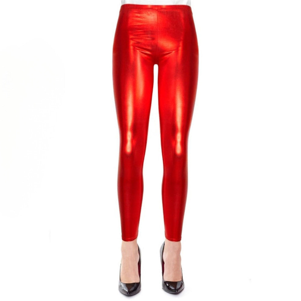 Rote Metallic-Leggings für Erwachsene
