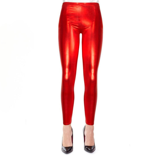 Rote Metallic-Leggings für Erwachsene