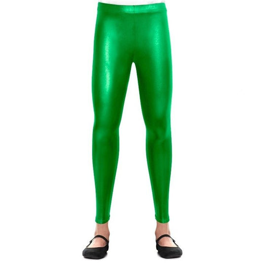 Leggings in Metallic-Grün für Kinder