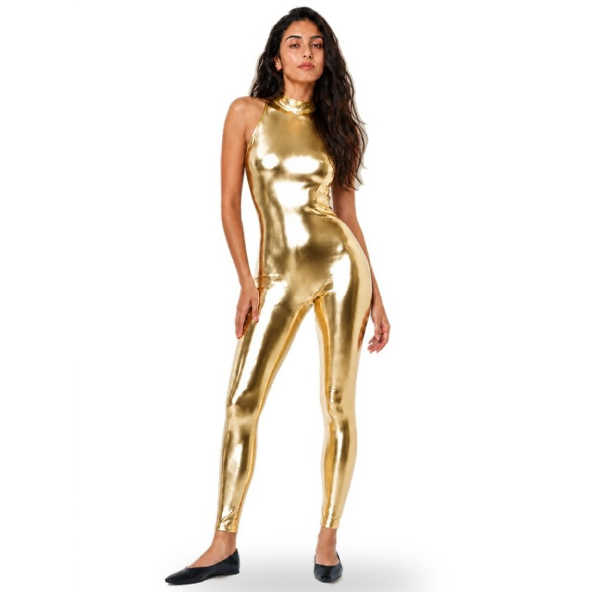 Ärmelloser goldener Metallic-Body