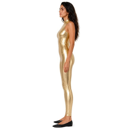 Ärmelloser goldener Metallic-Body