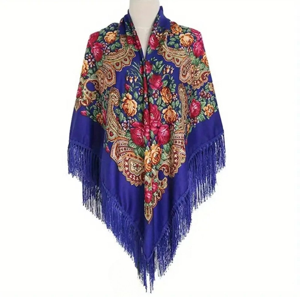 Traditioneller Blauer Schal