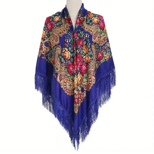 Traditioneller Blauer Schal