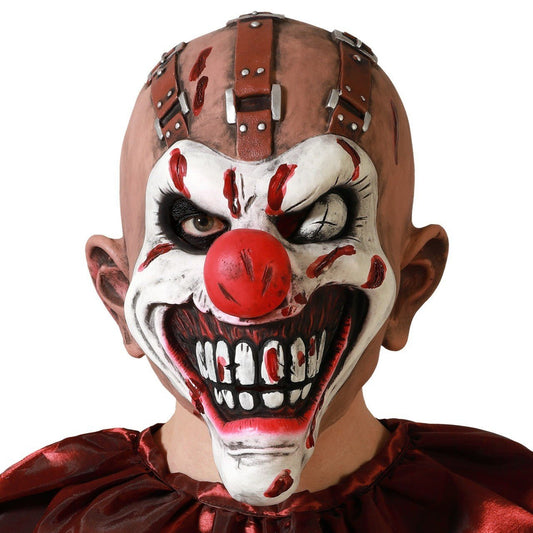 Clown Maske einäugig aus Latex