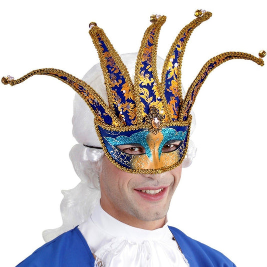 Blaue venezianische Harlekin-Maske