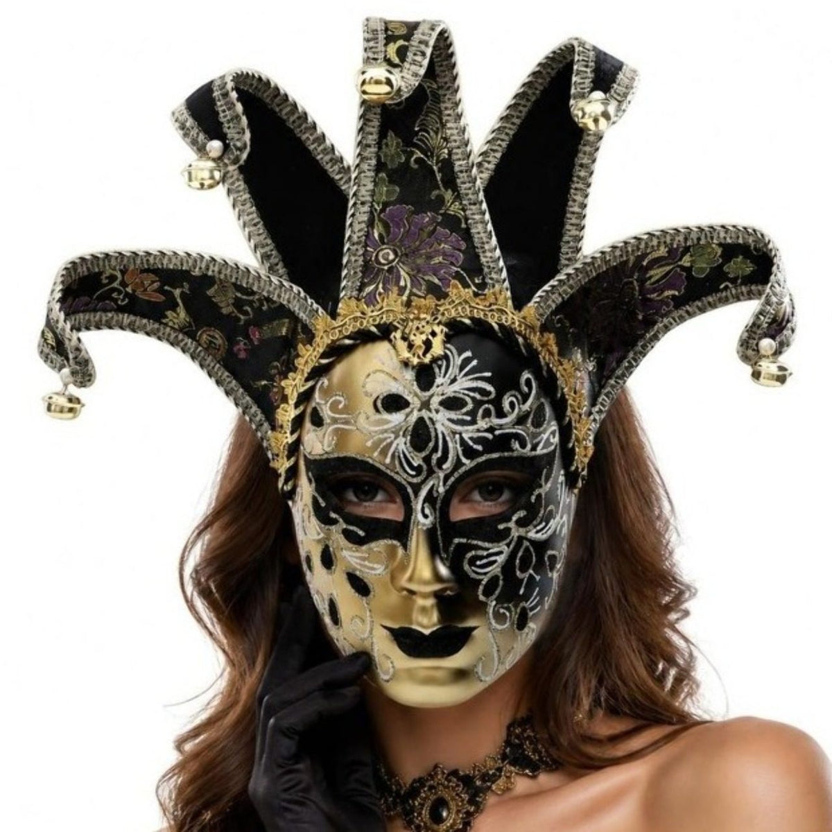 Schwarze Venezianische Deluxe-Maske