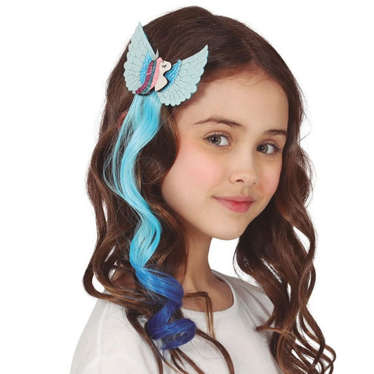 Blauer Einhorn-Haarsträhne