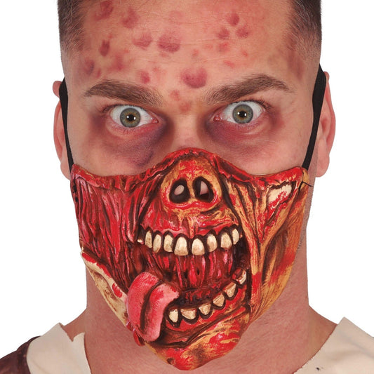 Blutige Totenkopf-Halbmaske aus Latex