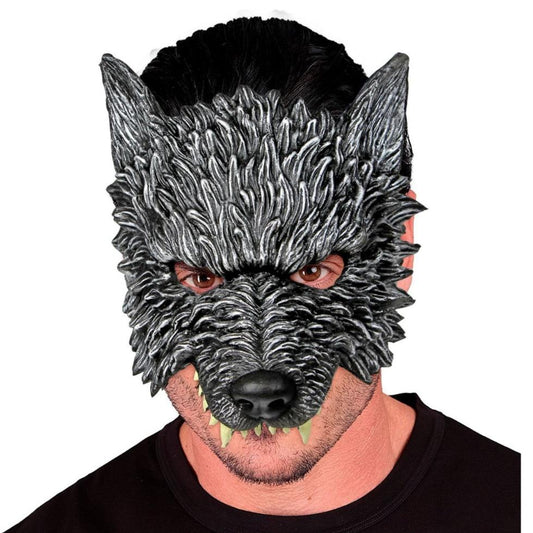 Grauer Wolf Halbmaske