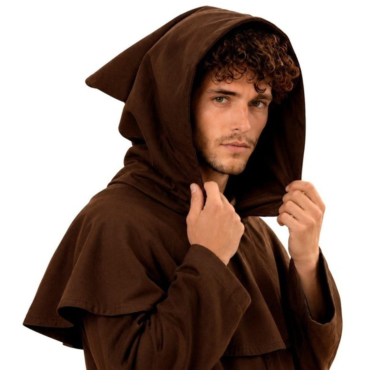Mini-Mittelalter-Kapuzencape in Braun