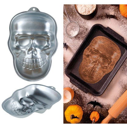 Totenkopf-Backform aus Aluminium