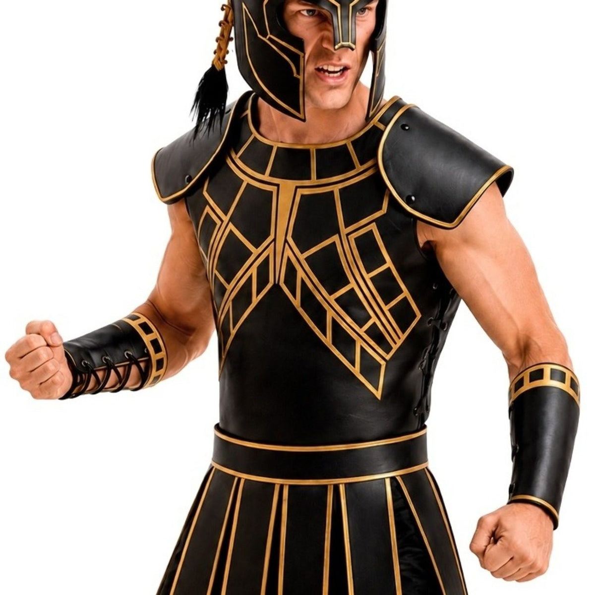Schwarze Römischer-Gladiator-Handgelenkbandagen