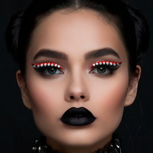 2er-Pack rote Augen-Glitzersteine