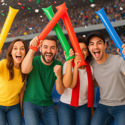 Pack mit 2 aufblasbaren Stöcken (verschiedene Farben)