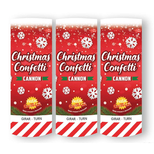 Pack 3 Konfetti-Kanonen Weihnachtsschneeflocken