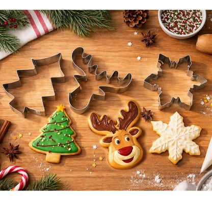 3er-Pack Metall-Ausstechformen für Weihnachtsplätzchen
