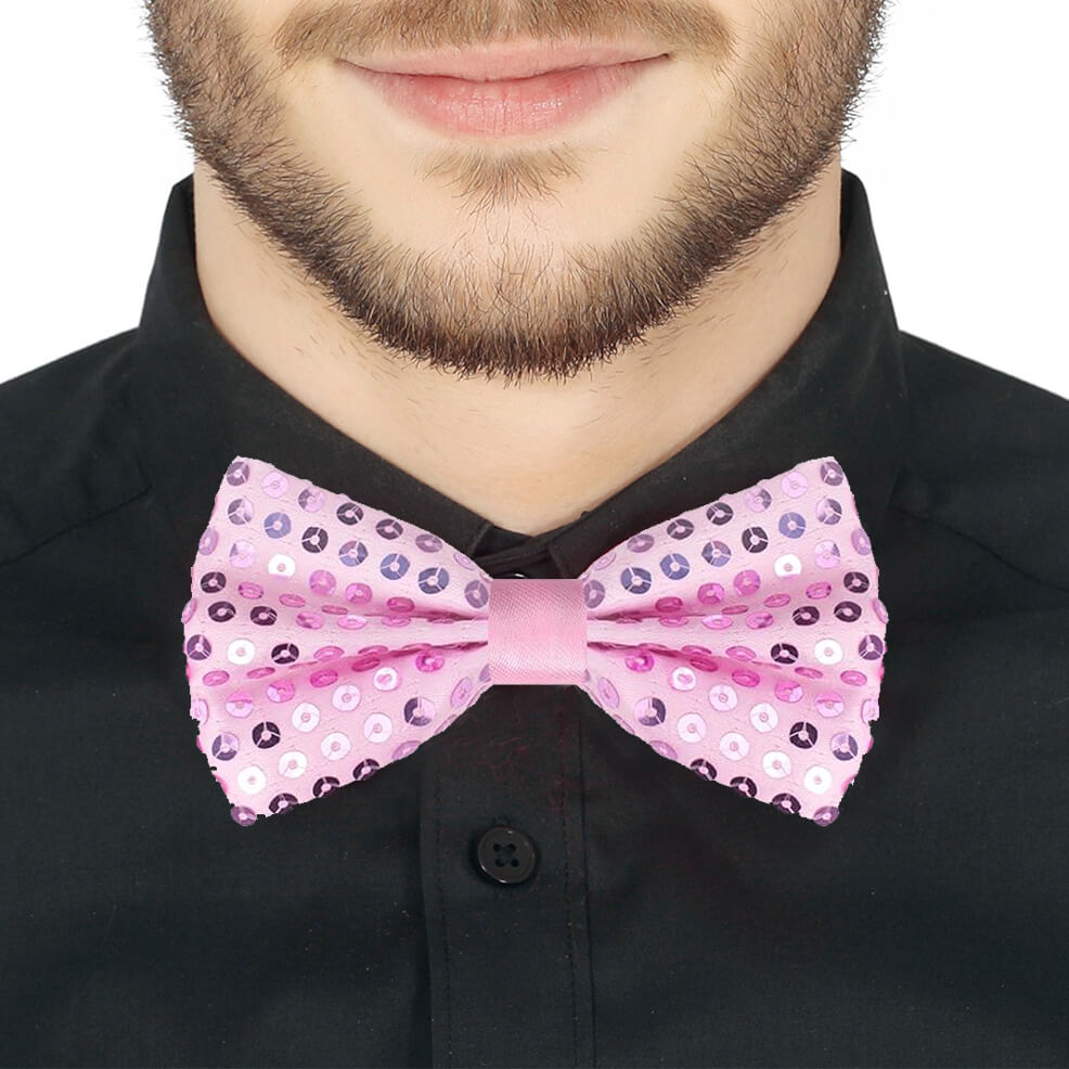 Rosa Pailletten-Fliege