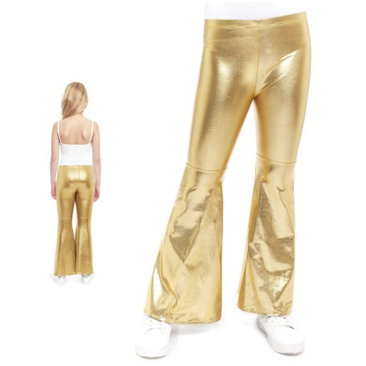 Goldene Schlaghose in Metallicoptik für Kinder