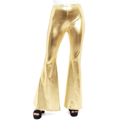 Goldene Schlaghose in Metallic-Optik