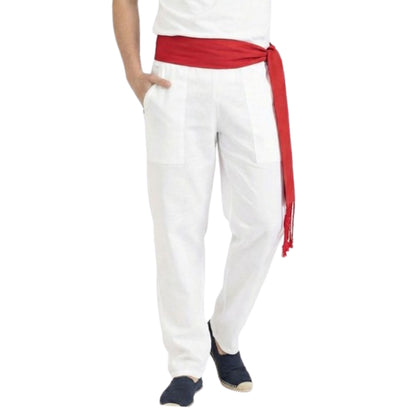 Weiße San-Fermín-Hose mit Taschen
