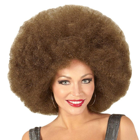 Braune Afro-Perücke Super-groß