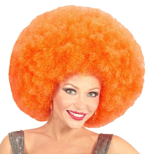 Orangene Afro-Perücke Super-groß