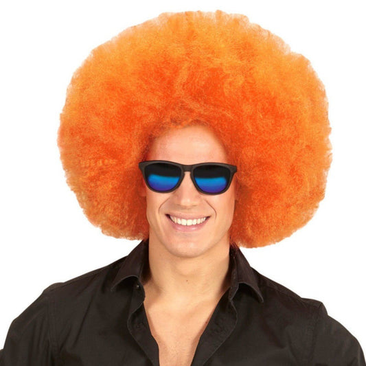 Orangene Afro-Perücke Super-groß