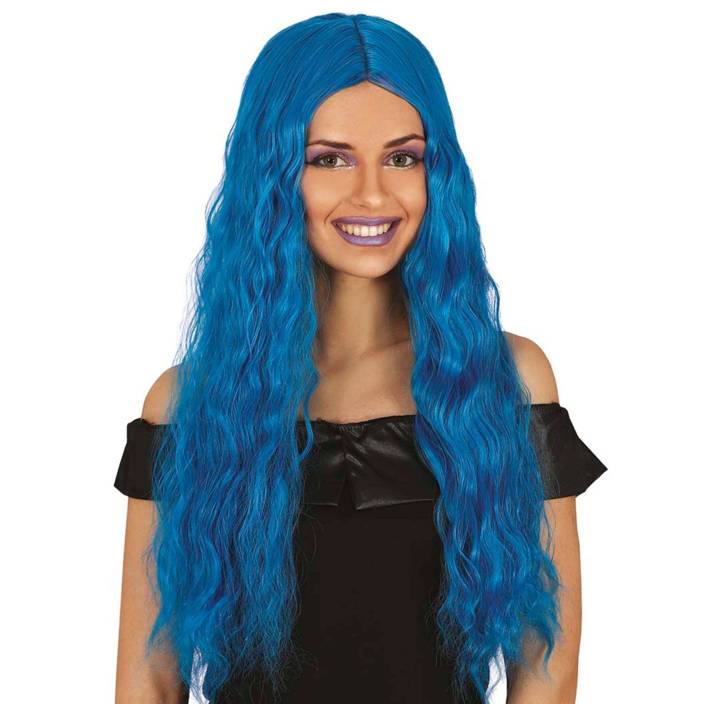 Extralange blaue Perücke