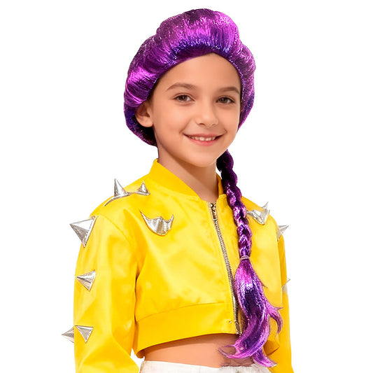 Lila K-Pop-Sängerin-Perücke für Kinder