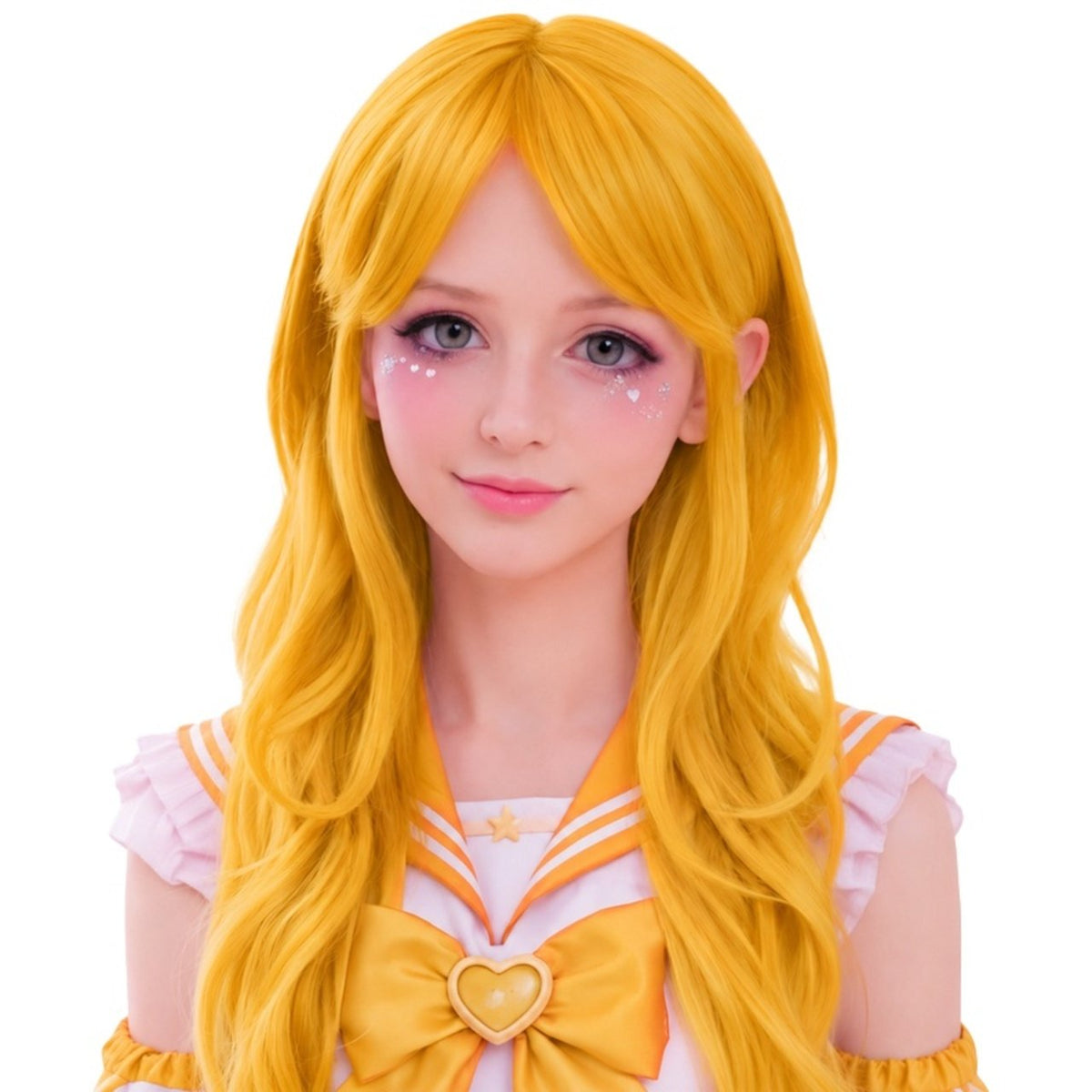 Lange orange Cosplay-Perücke