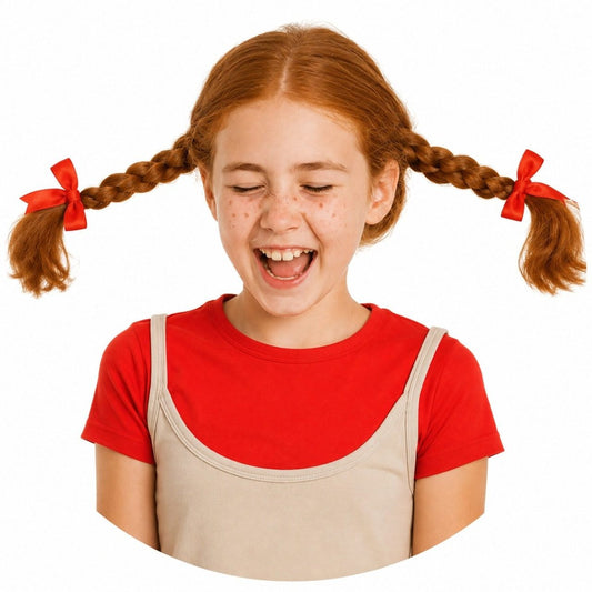 Freche-Mädchen-Zopfperücke für Kinder