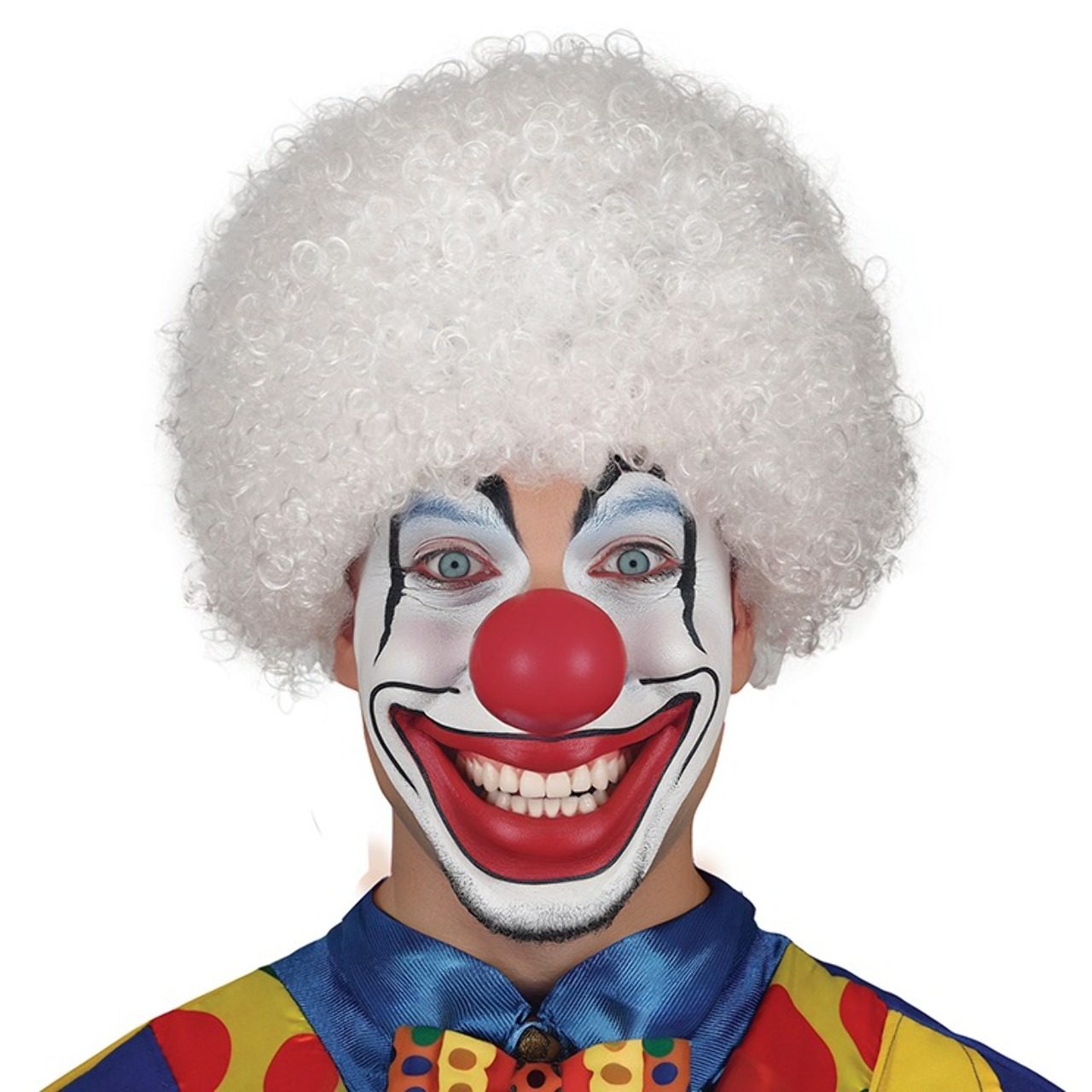 Weiße Clown-Perücke