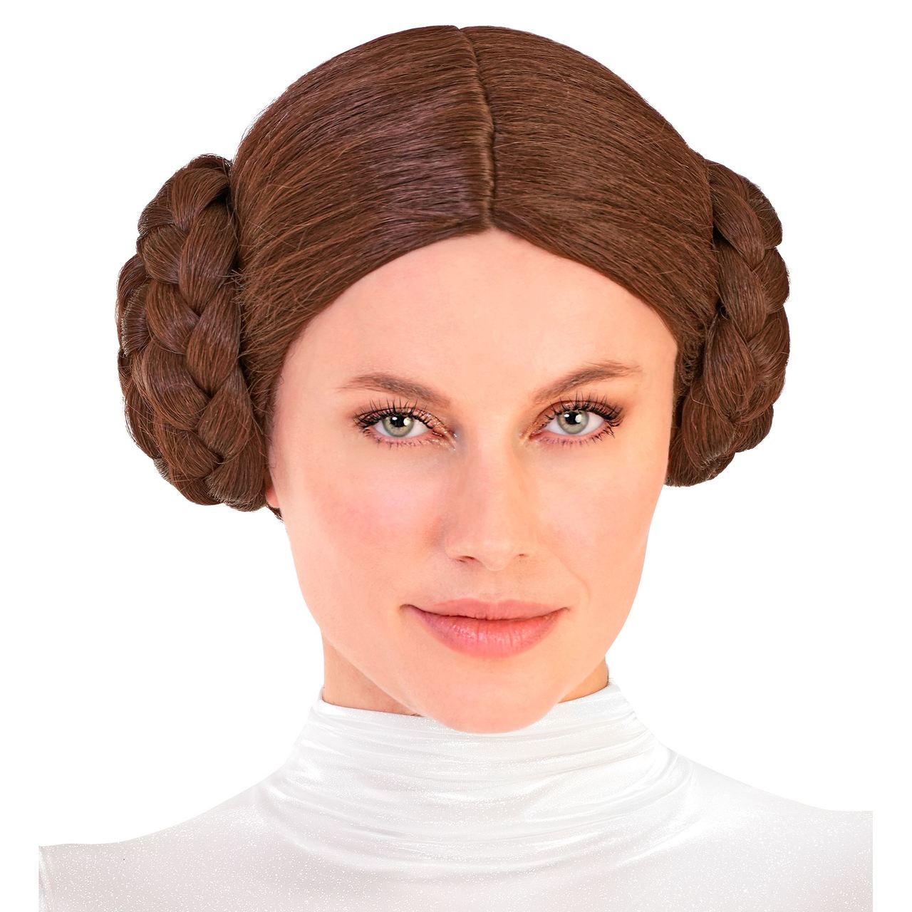 Braune Prinzessin-Leia-Perücke